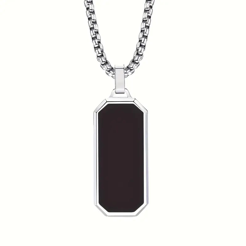 Men's Black Long Necklace