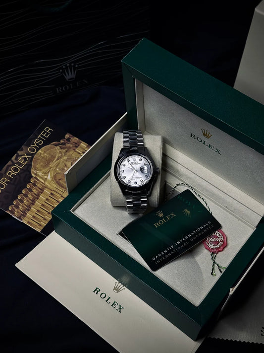 Rolex Diamond Silver White Date-Just 16233