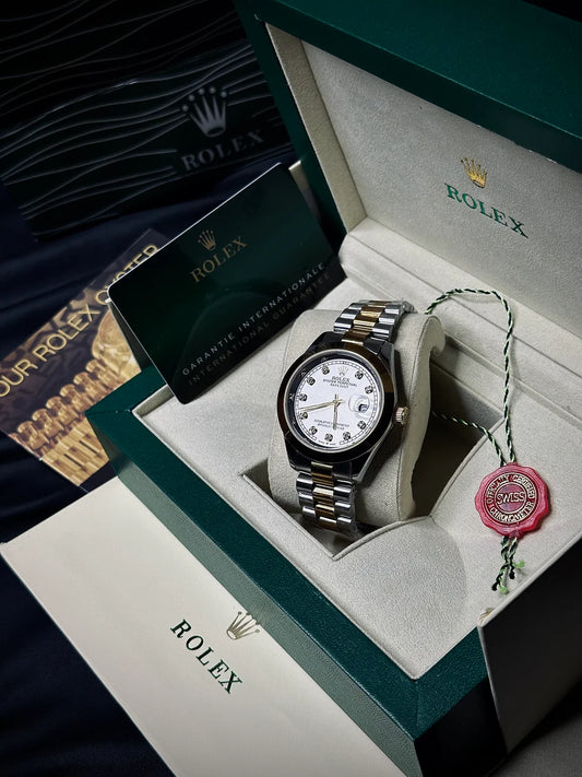 Rolex Diamond Silver Golden Date-Just 16233