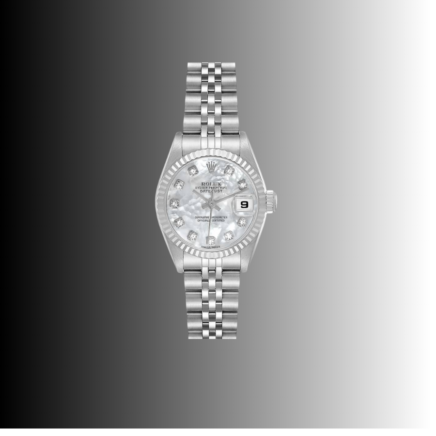 Rolex Diamond Silver White Date-Just 16233