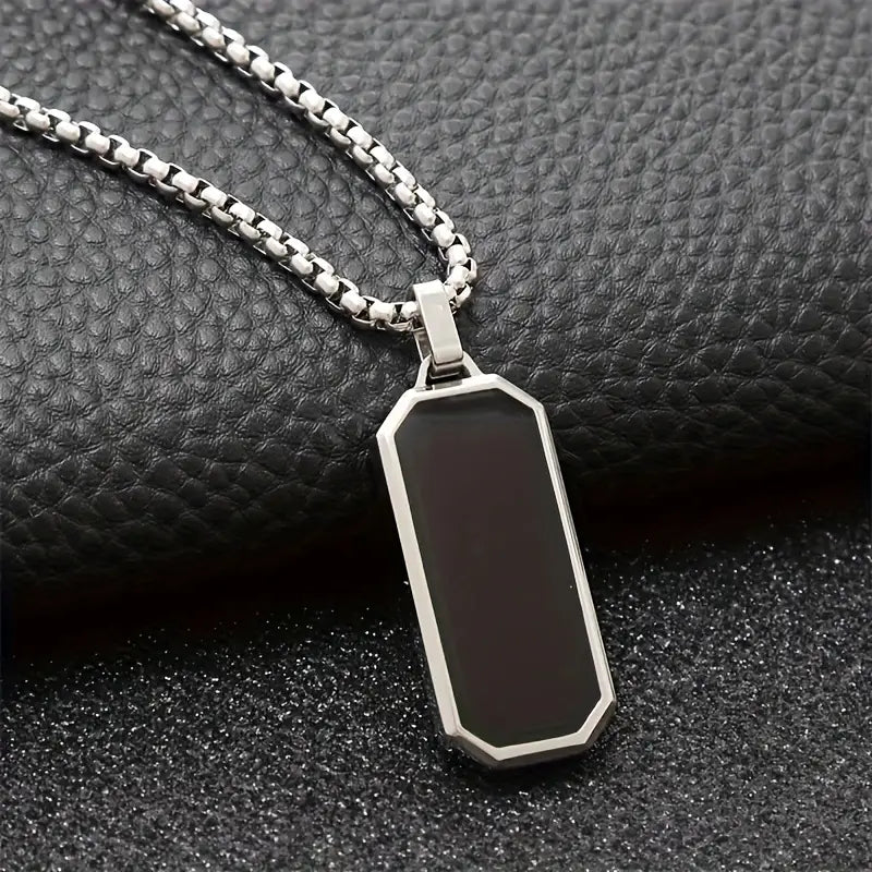 Men's Black Long Necklace